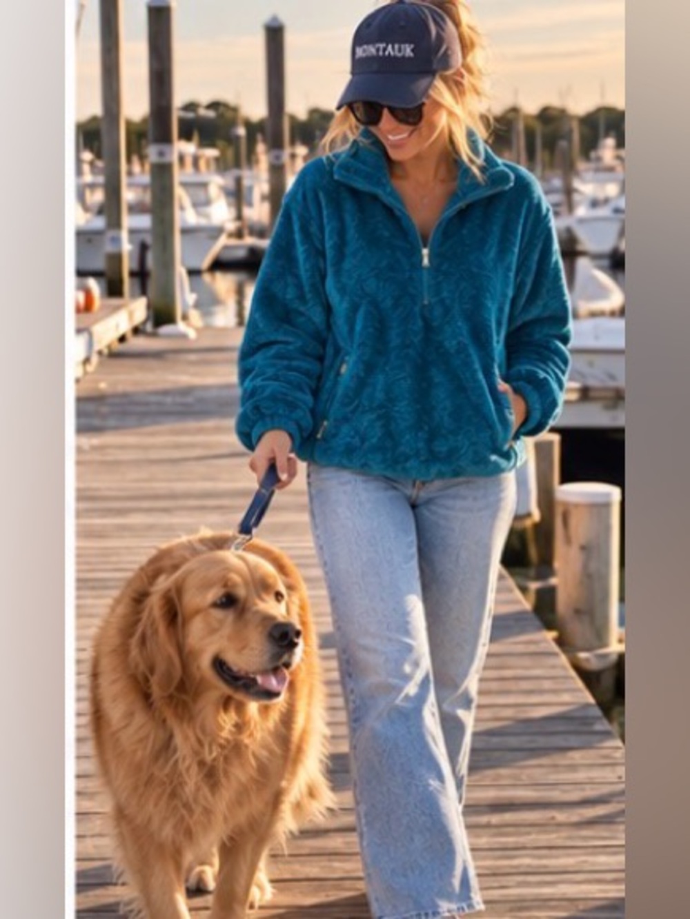 Lilly Pulitzer Sherpa Fleece Quarter Zip Teal Pullover Jacket M NEW